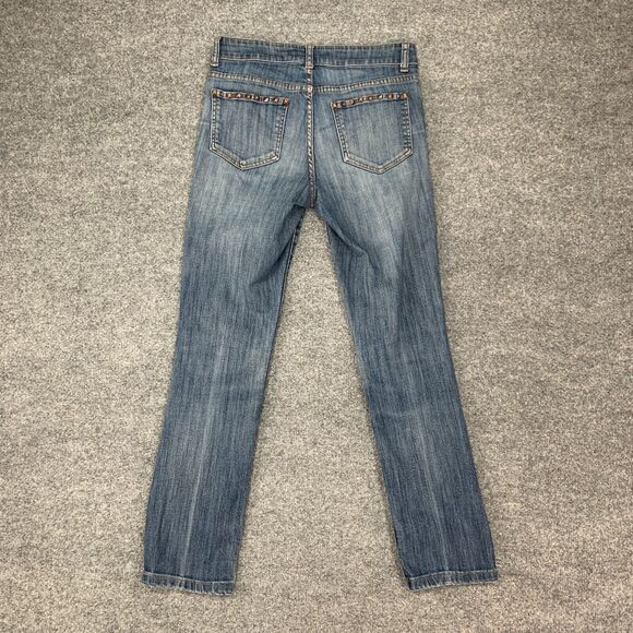 Cache Premium Studded Jean Womens 4 Blue Skinny Denim 5 Pocket Mid Rise Ankle - Picture 8 of 12